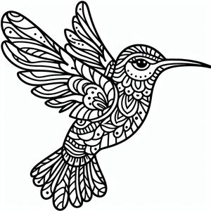 Hummingbird Zentangle 2