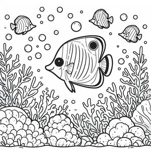 Butterflyfish Enjoying Coral Reef 1