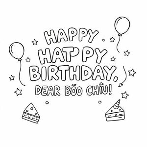 Text “HAPPY BIRTHDAY, DEAR BẢO CHÂU!”
