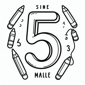 Số 5 và bút chì