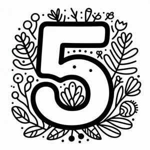Số 5 và bông hoa
