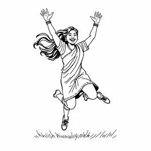 
indian female celebrating soccer goal