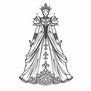 The dress of the queen, the nobleman is sophisticated, luxurious, noble, mysterious, sophisticated