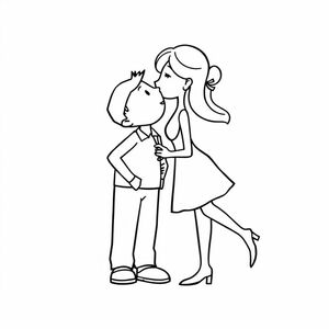 The letter H has the image of a man and a woman kissing quickly