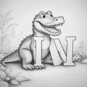 Letter A with an alligator