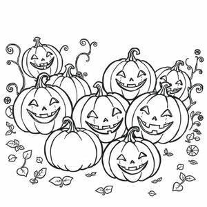 Miếng dán bí ngô với màu đèn lồng jack-o'-lantern mỉm cười