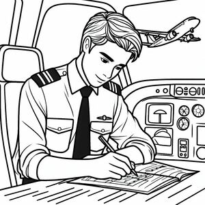 A man in uniform writing on a piece of paper