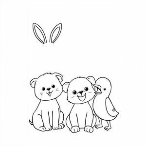 Creating cute animals coloring book of 75 pages

