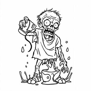 Zombie advertising washing powder for getting out blood stains 