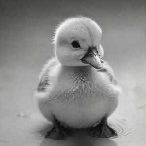 Vịt con dễ thương đang mỉm cười với đôi mắt đen đặc. Đồng thời dán nhãn "DUCK" bên dưới nó trong một đường viền bong bóng để tô màu 