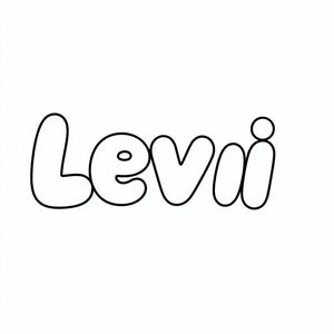 "L E V I" trong các chữ cái bong bóng