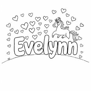 Cái tên Evelynn với trái tim và kỳ lân ở vòng sau