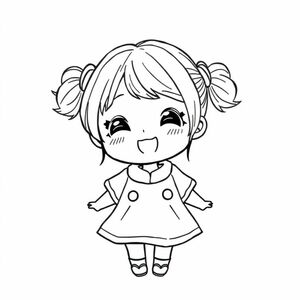 Phong cách Yurie sekiya, đen trắng, chi tiết với các đường nét mỏng, kawaii. 

Chủ đề: Một người phụ nữ độc thân với bím tóc
