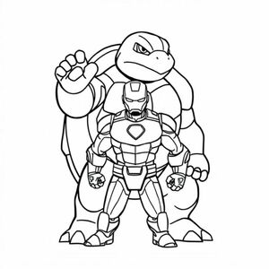 Blastoise được sử dụng làm lá chắn trước mặt Iron Man