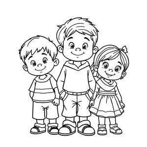 5 đứa trẻ, bao gồm một bé trai, một bé gái, 2 bé trai và một bé gái
