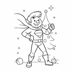 Generate a Christmas image of the 80s cartoon Superted