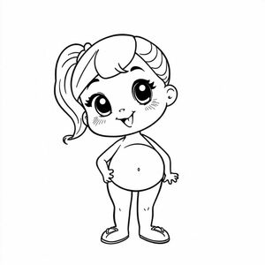 Cute tiffany with cute belly button and ponytail