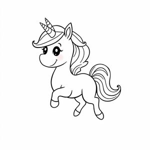 Cute unicorn with rainbow tail