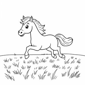 cute horse running through a field