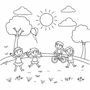 summer break coloring for kindergarden kids