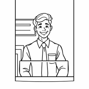 young handsome bank teller