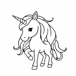 A unicorn with a mane that flows like watercolors