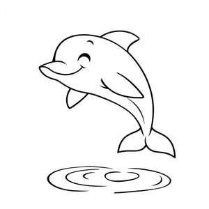 Smiley dolphin jumping out of water 
