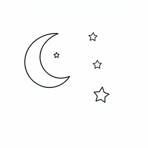 table numbers " 1 " moon and stars 