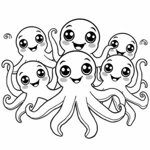 octopus page with cute octopuses
