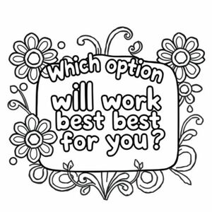 Word art sign that says which option will work best for you surrounded by paisley flowers