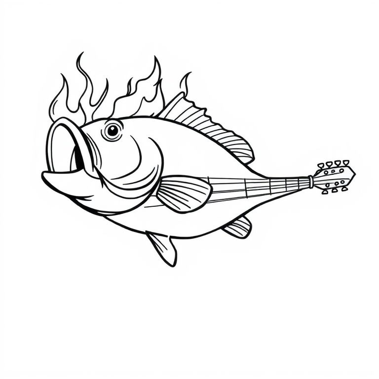 guitar bass làm từ một chiếc bass miệng lớn đang cháy
