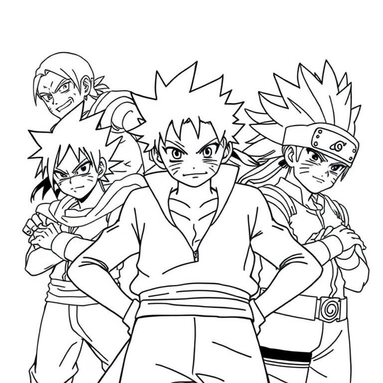 A unique blend of one piece characters Dragonball characters and Naruto characters 
