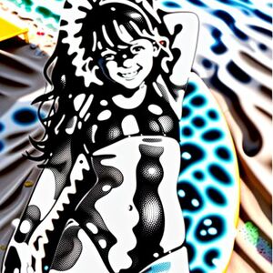 a girl at the beach wearing a swimsuit  girl smiling really cutely in a cute pose the girl
 around 18 in the water anime style 
with people behind her