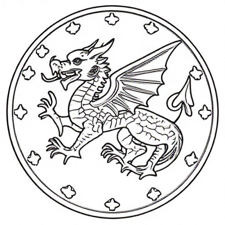 dragon imprinted on a silver coin