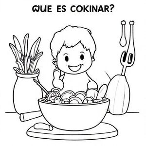A PAGE FOR CHILDREN FROM 4 TO 6 YEARS OLD WHERE THEY CAN UNDERSTAND THE SUBJECT WHAT IS COOKING?