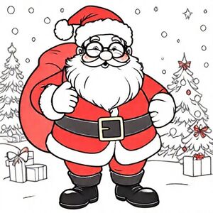 Ông già Noel là một người đàn ông lớn tuổi vui vẻ, ấm áp và tràn đầy năng lượng với khuôn mặt tròn trịa, nụ cười, đôi má hồng hào, mũi hơi hếch lên và đôi mắt lấp lánh sau cặp kính tròn. Anh ta có bộ râu và ria mép trắng dài, bồng bềnh, mang lại cho anh ta một vẻ ngoài tốt bụng và thân thiện.

Anh ấy mặc bộ vest màu đỏ tươi cổ điển của mình, được trang trí bằng bộ lông trắng mềm mại ở tay áo, cổ áo và viền áo khoác. Một chiếc thắt lưng đen với một khóa lớn màu vàng nhấn mạnh cái bụng tròn trịa, chào đón của anh ấy. Đôi bốt đen dày của anh ấy rất thích hợp để đi bộ trong tuyết.

Trên đầu, anh ta đội một chiếc mũ nhọn màu đỏ với một chiếc mũ trắng mịn ở đầu. Đôi khi anh ta đeo găng tay trắng, mang theo một bao tải lớn chứa đầy những món quà đầy màu sắc, hoặc được bao quanh bởi đồ chơi, tuần lộc hoặc xe trượt tuyết ma thuật của mình.

Tư thế của ông già Noel thân thiện và hào phóng, luôn sẵn sàng cười và trao quà cho những đứa trẻ ngoan ngoãn. Nền có thể bao gồm tuyết, cây thông Noel được trang trí, những ngôi sao lấp lánh và đèn lễ hội để nâng cao bầu không khí ngày lễ.
