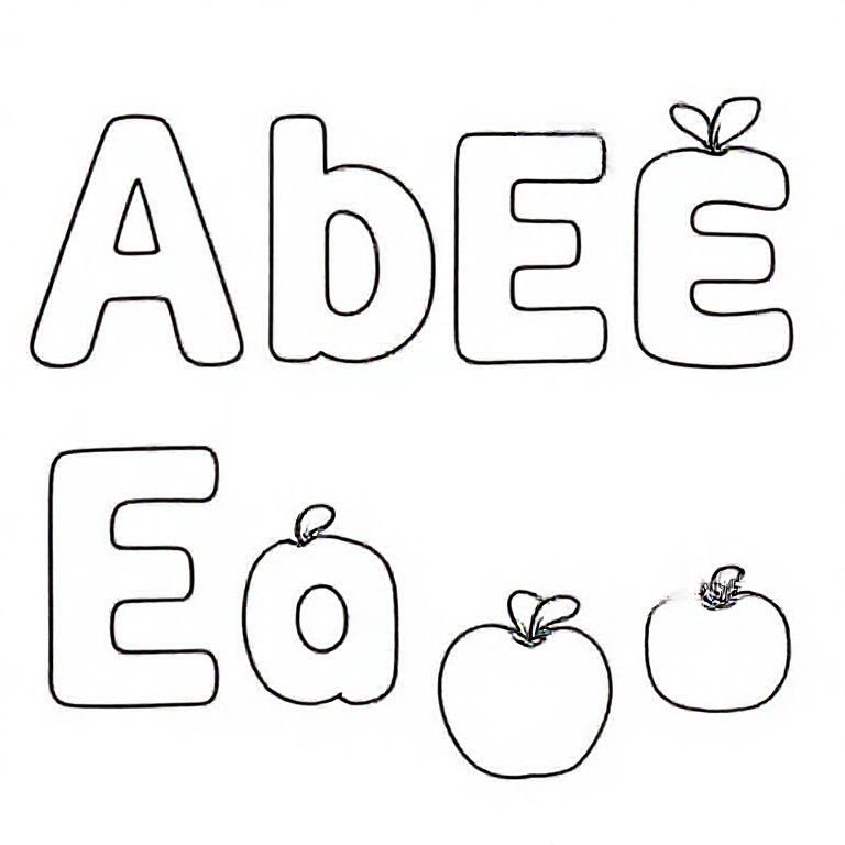 Alphabet A–E
	• Illustration: Letters A–E in large blocks that can be colored.
	• Fields below each letter: space to write words (e.g. A = apple).
	• Style: Simple, Kid Friendly, Watercolor/Soft Pastel Colors.