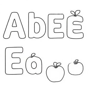 Alphabet A–E
	• Illustration: Letters A–E in large blocks that can be colored.
	• Fields below each letter: space to write words (e.g. A = apple).
	• Style: Simple, Kid Friendly, Watercolor/Soft Pastel Colors.