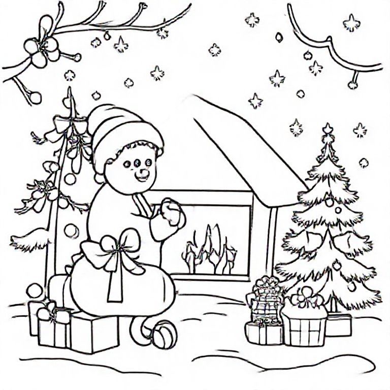  Create a christmas colouring book of 100 pages