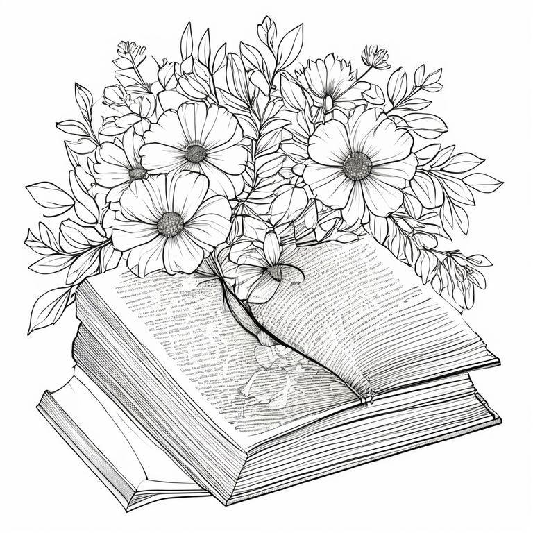 a beautiful floral picture surrounding the bible verse, Genesis 1:1