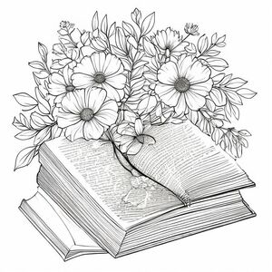 a beautiful floral picture surrounding the bible verse, Genesis 1:1