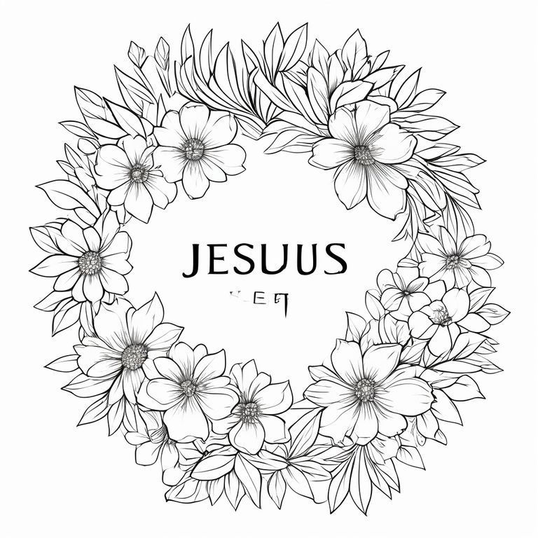 create a floral picture with the words Jesus wept in the middle
