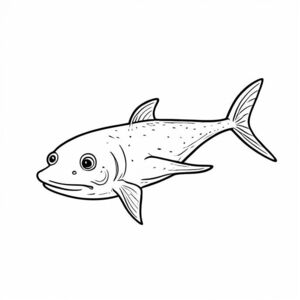 Black and white line art illustration of a sting ray fish centered on the page.
Style: black and white line art, bold thick outlines, no color, white background, simple shapes, no shading, no gray, white background only.
Clean, smooth contours, minimal details.
Designed for a kids coloring book, easy to color, centered animal, printable, high contrast.