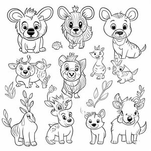 Create a kid's coloring book of all animals for 3 to 6 years.