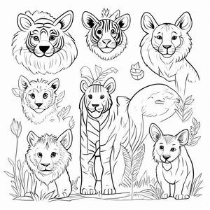 I need printable kids’ coloring book (All Animals) for ages 3–6 with 20 animal pages in simple line-art style—perfect for coloring.