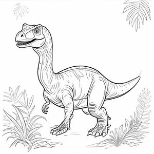 Create a dinosaur colouring page