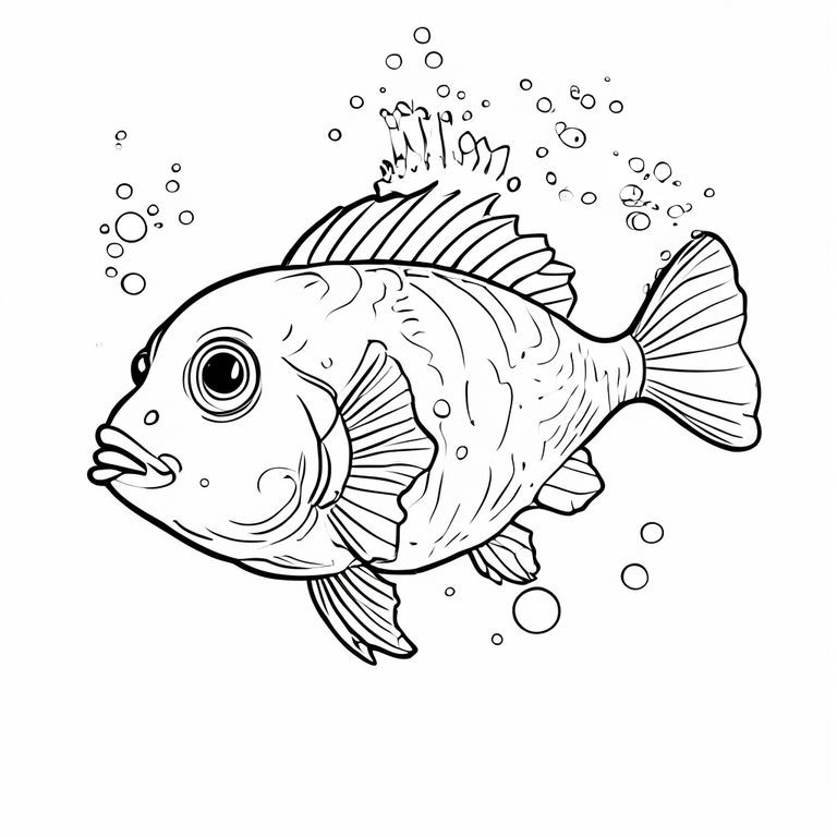 Round Pufferfish blowing bubbles