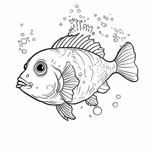 Round Pufferfish blowing bubbles