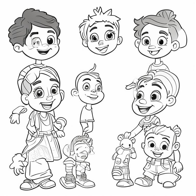 Create 24 coloring images for kids