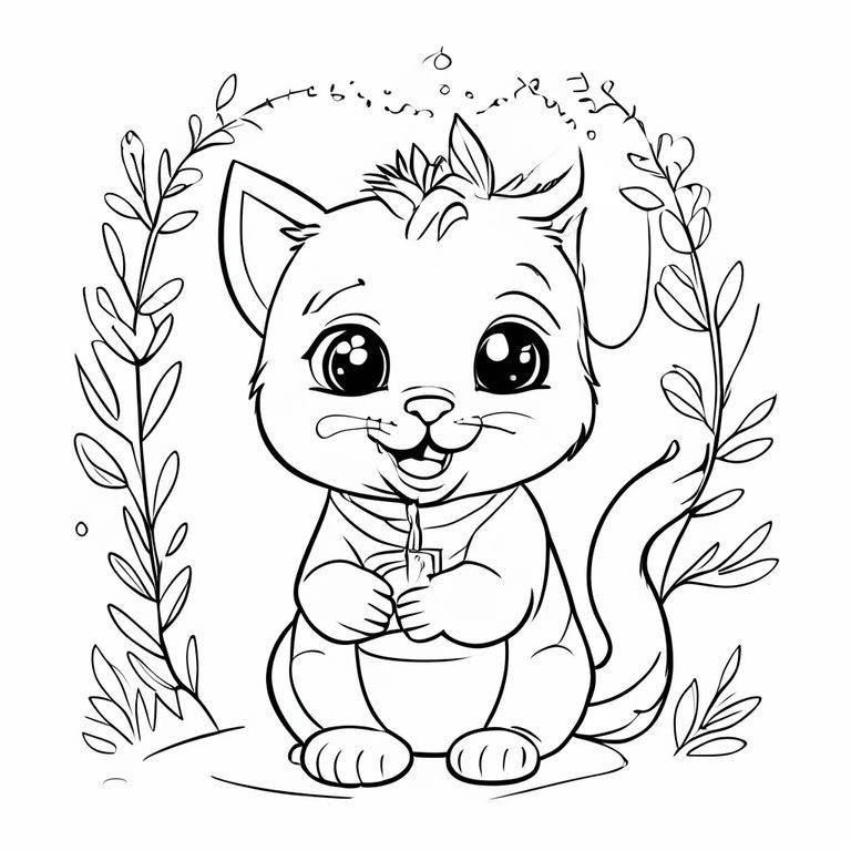 Create a photo of a cat blowing out a birthday candle